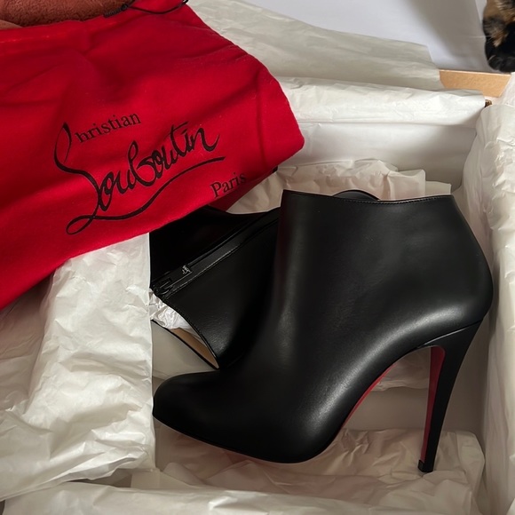 Christian Louboutin Epic 100MM Black Ankle Boots New